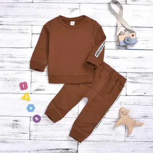 Girls Letter Printed Long Sleeve Top & Pants Wholesale Girls Clothes