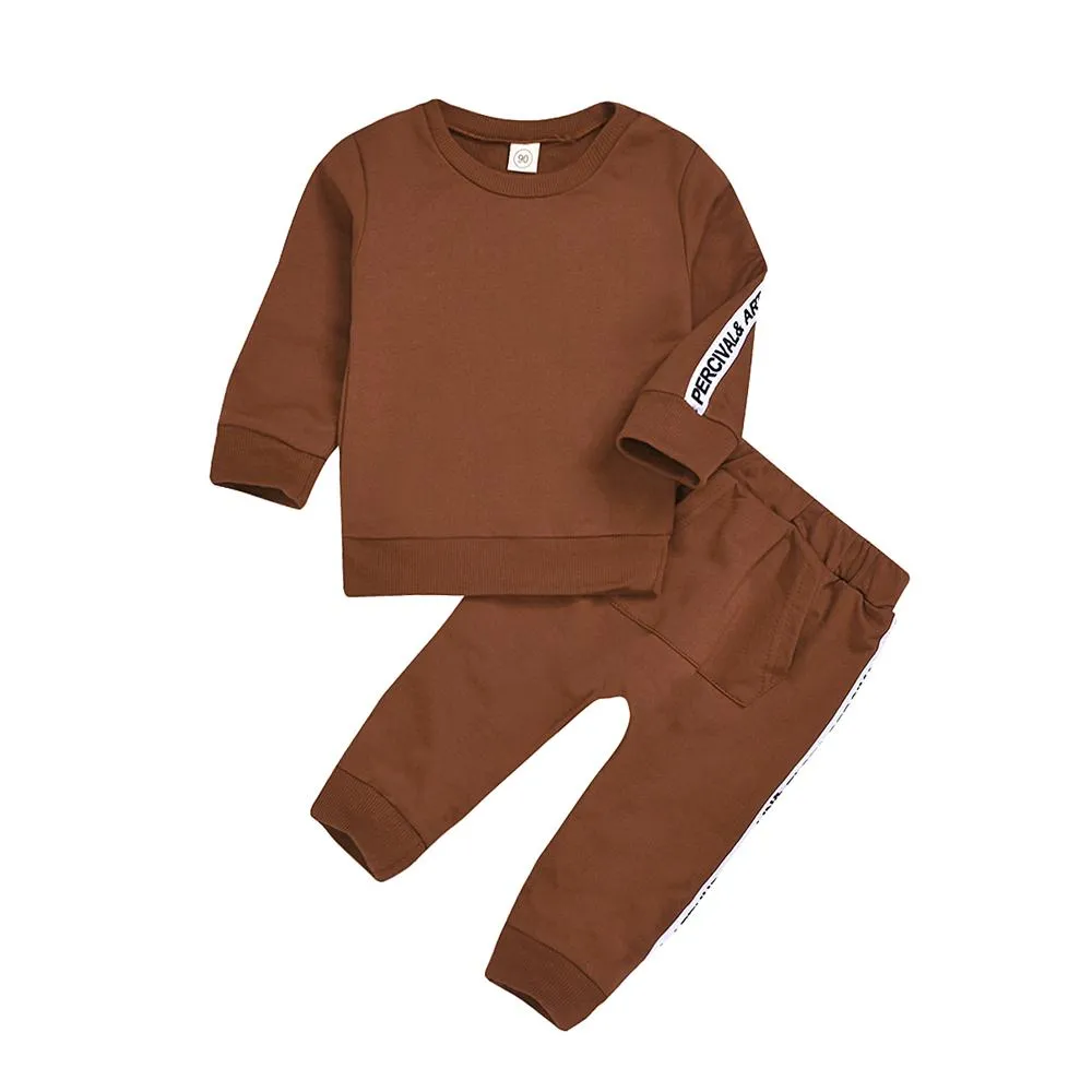 Girls Letter Printed Long Sleeve Top & Pants Wholesale Girls Clothes