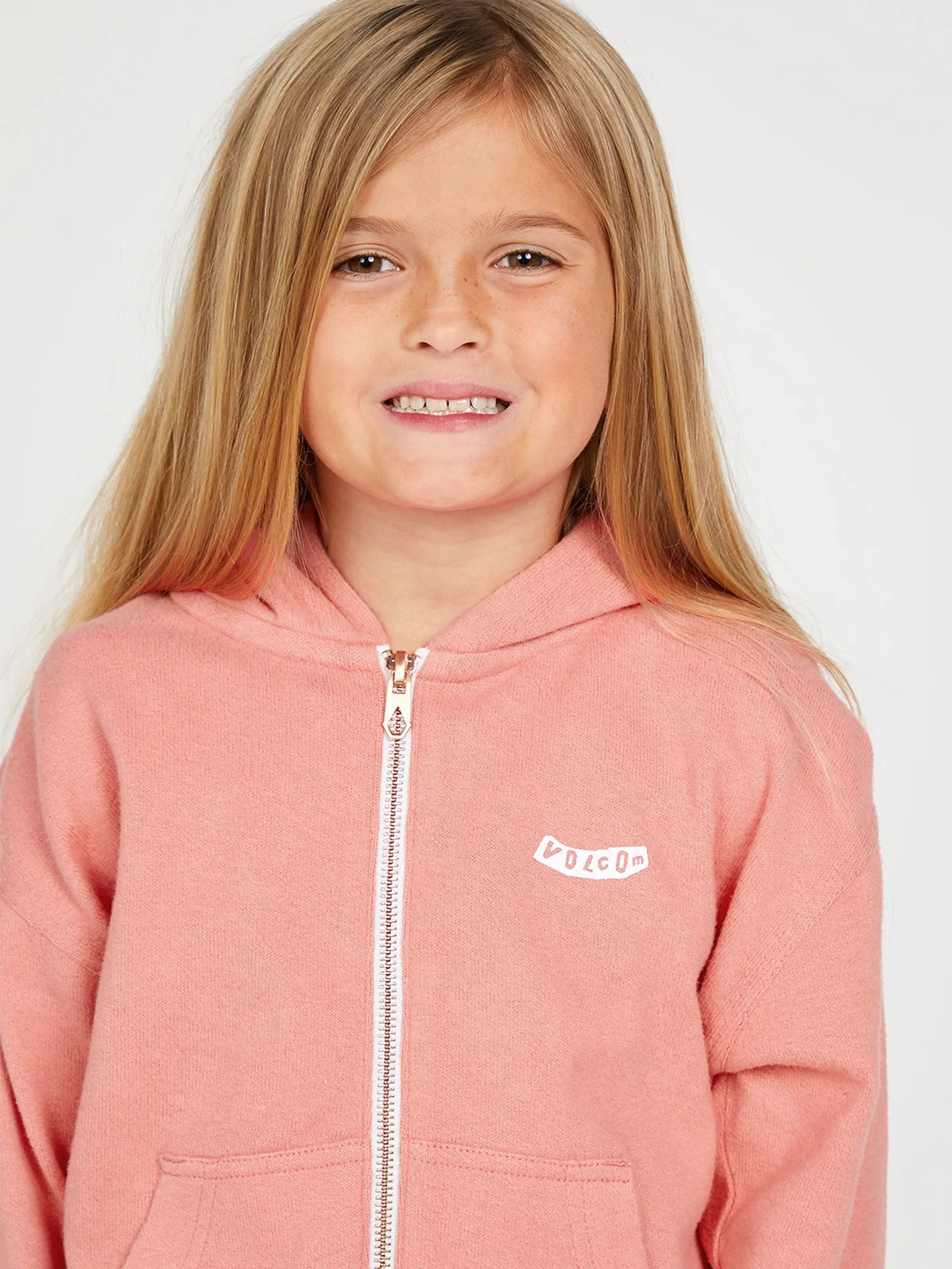 Girls Lived in Lounge Zip Fleece - Light Mauve