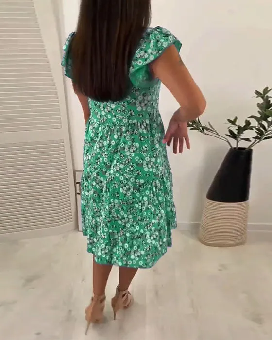 Hot Sale 49% OFFFloral V-neck Sleeveless Vacation Dress