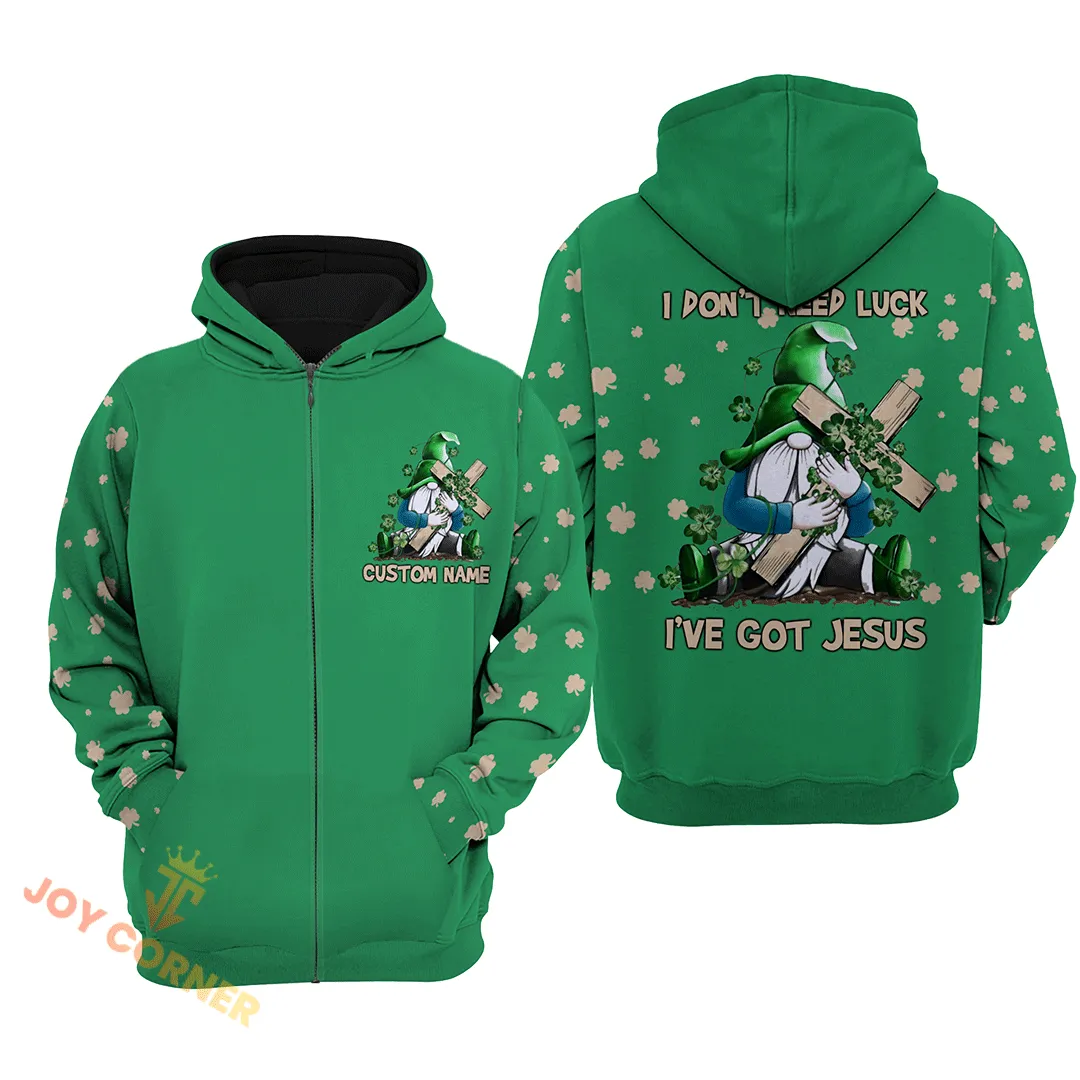 I Don't Need Luck I've Got Jesus All Over Printed Shirts