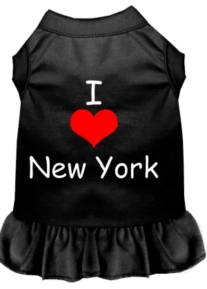 I Heart New York Screen Print Dress Black Xs