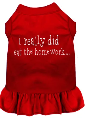 I Really Did Eat The Homework Screen Print Dress Red Xl