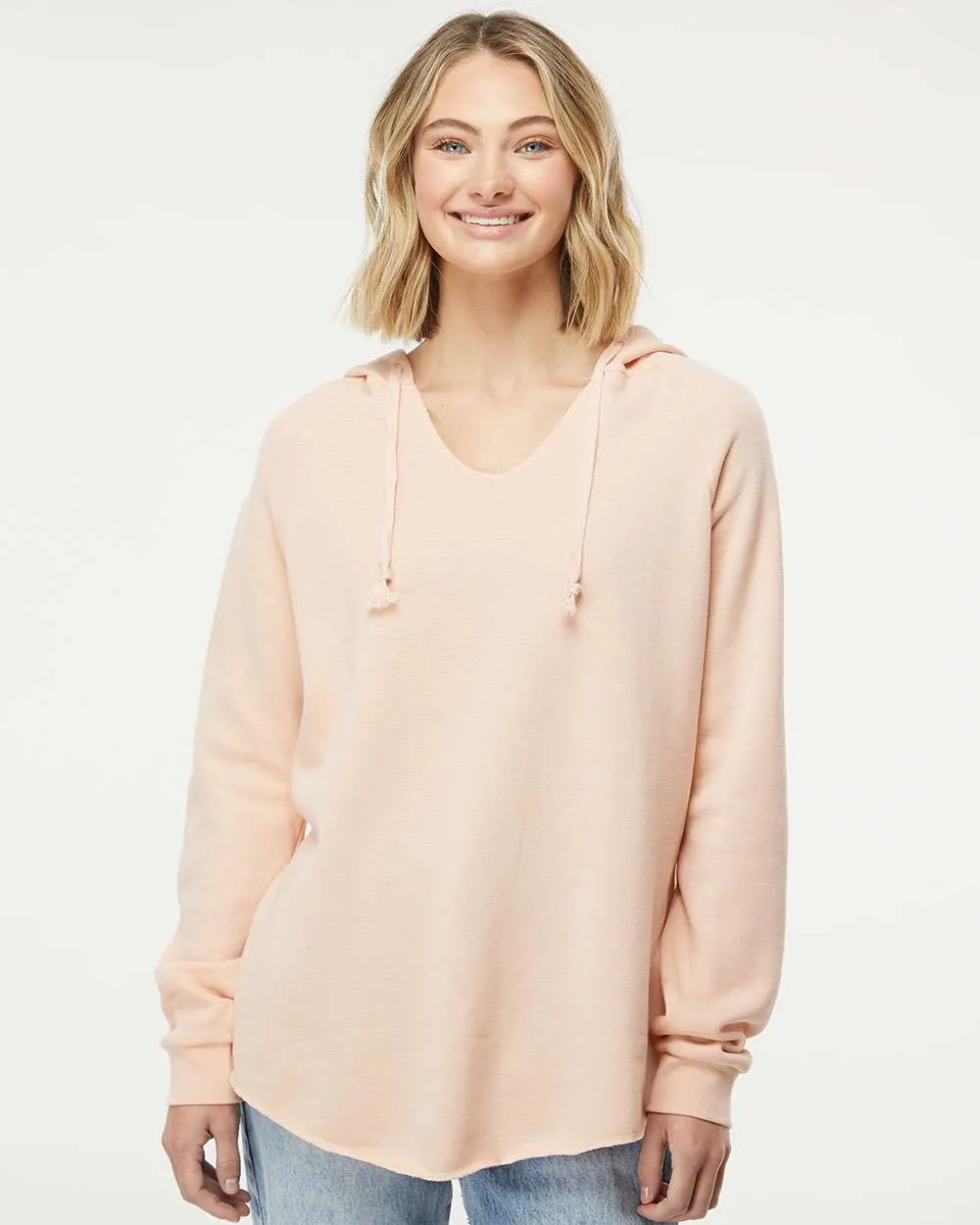 Independent Trading Co. Ladies Lightweight California Wave Wash Hooded Sweatshirt