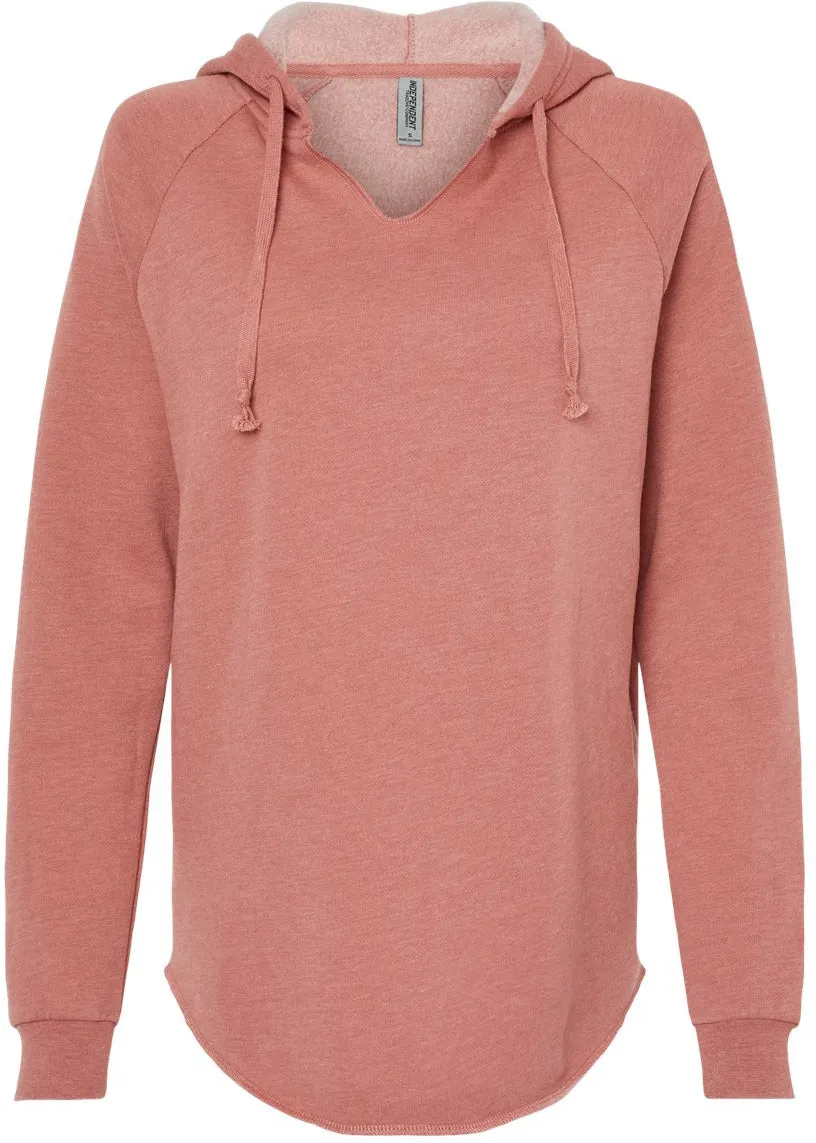 Independent Trading Co. Ladies Lightweight California Wave Wash Hooded Sweatshirt