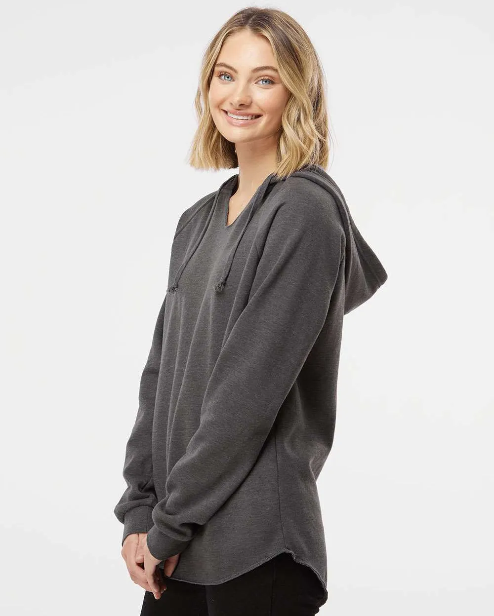 Independent Trading Co. Ladies Lightweight California Wave Wash Hooded Sweatshirt