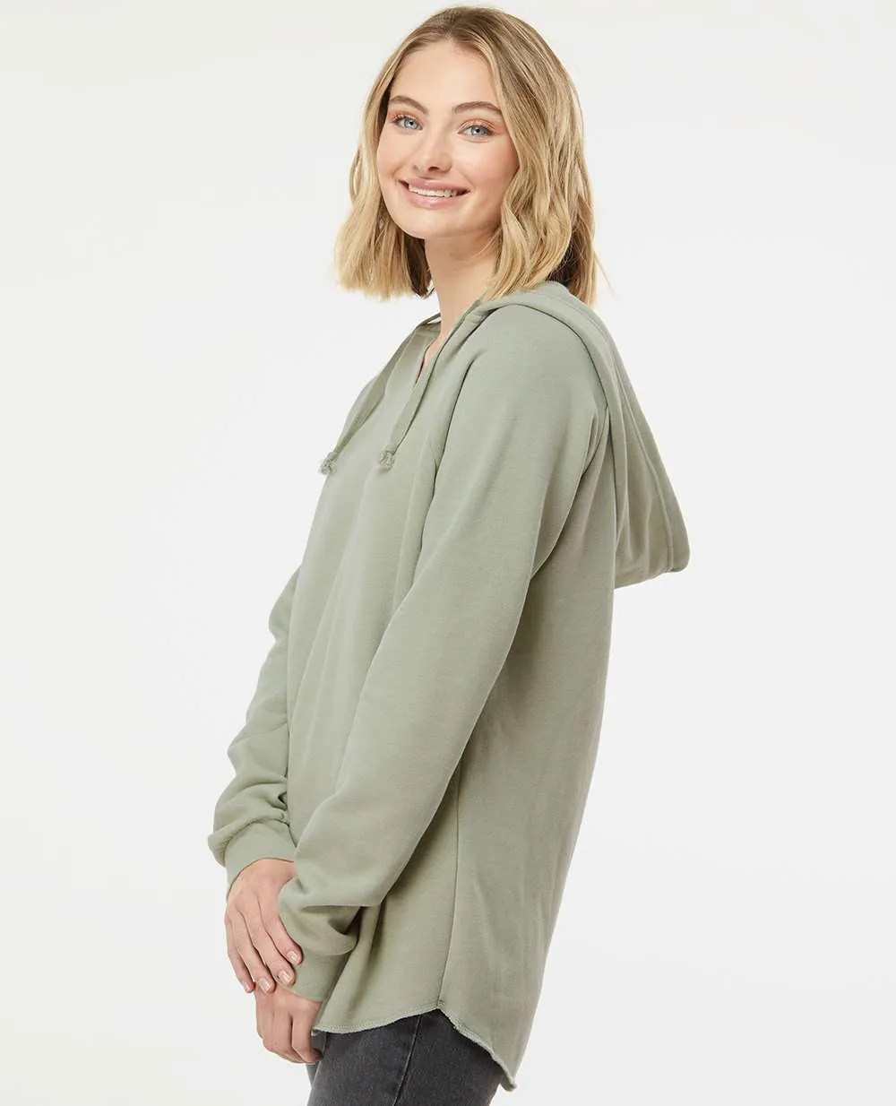 Independent Trading Co. Ladies Lightweight California Wave Wash Hooded Sweatshirt