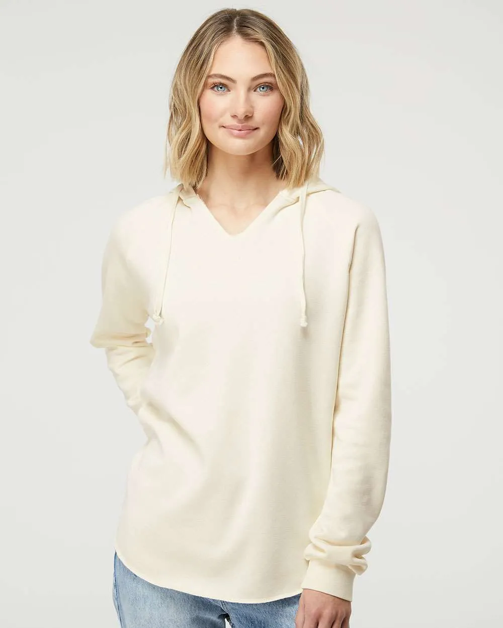 Independent Trading Co. Ladies Lightweight California Wave Wash Hooded Sweatshirt