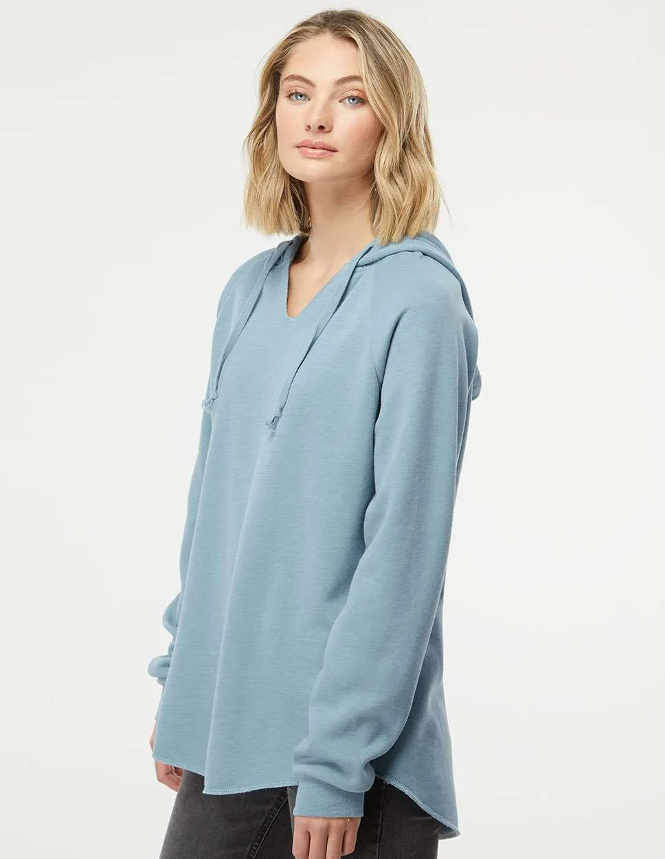 Independent Trading Co. Ladies Lightweight California Wave Wash Hooded Sweatshirt