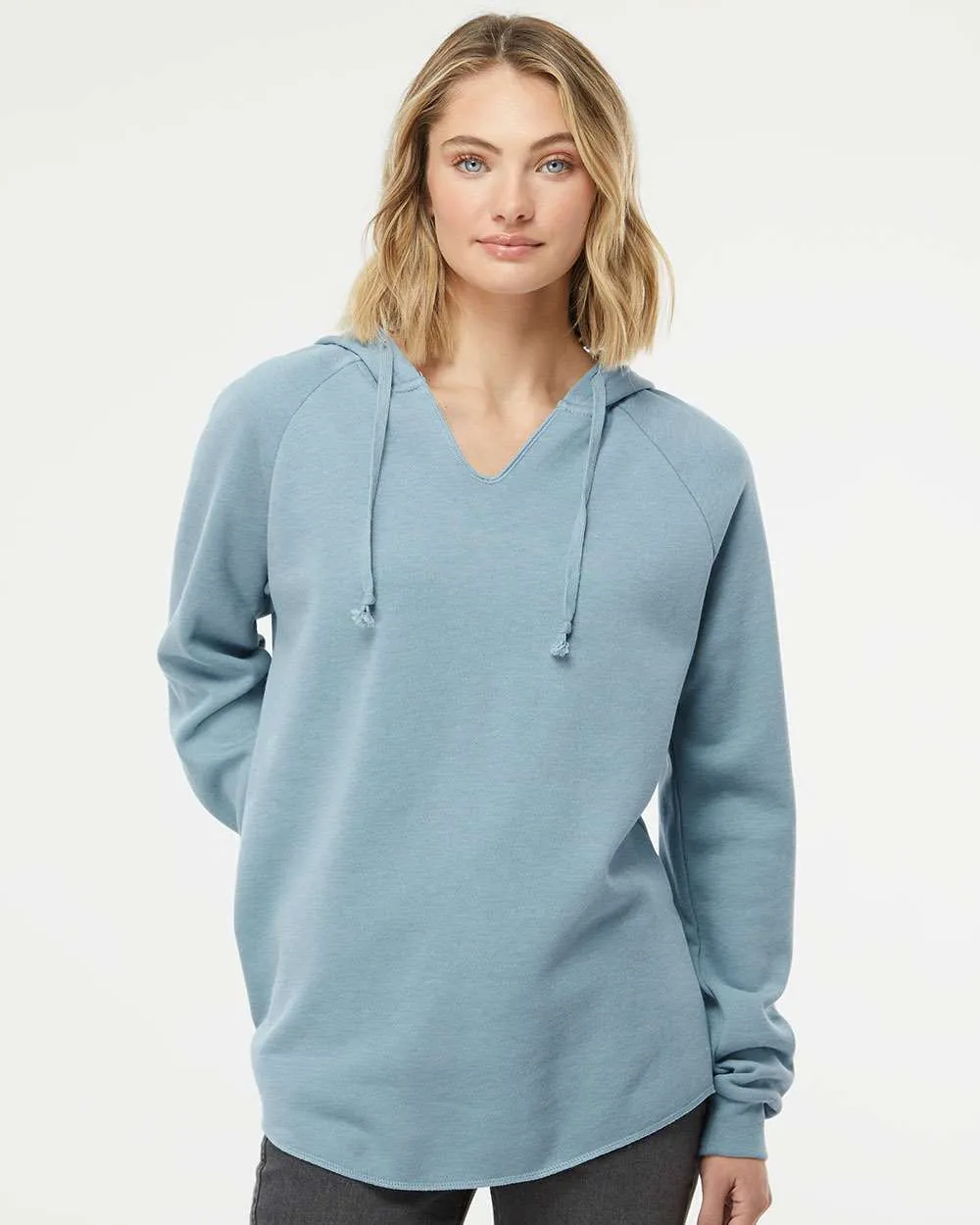 Independent Trading Co. Ladies Lightweight California Wave Wash Hooded Sweatshirt