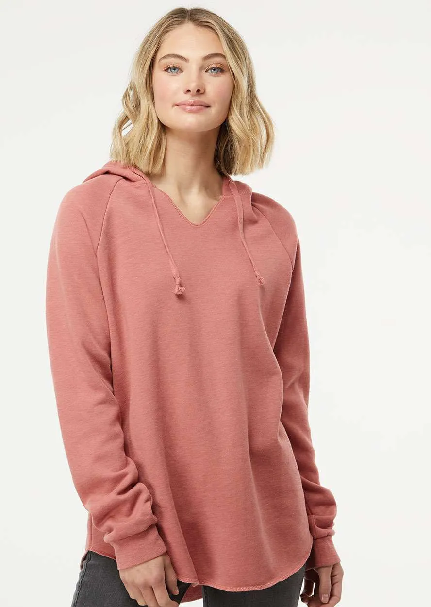 Independent Trading Co. Ladies Lightweight California Wave Wash Hooded Sweatshirt