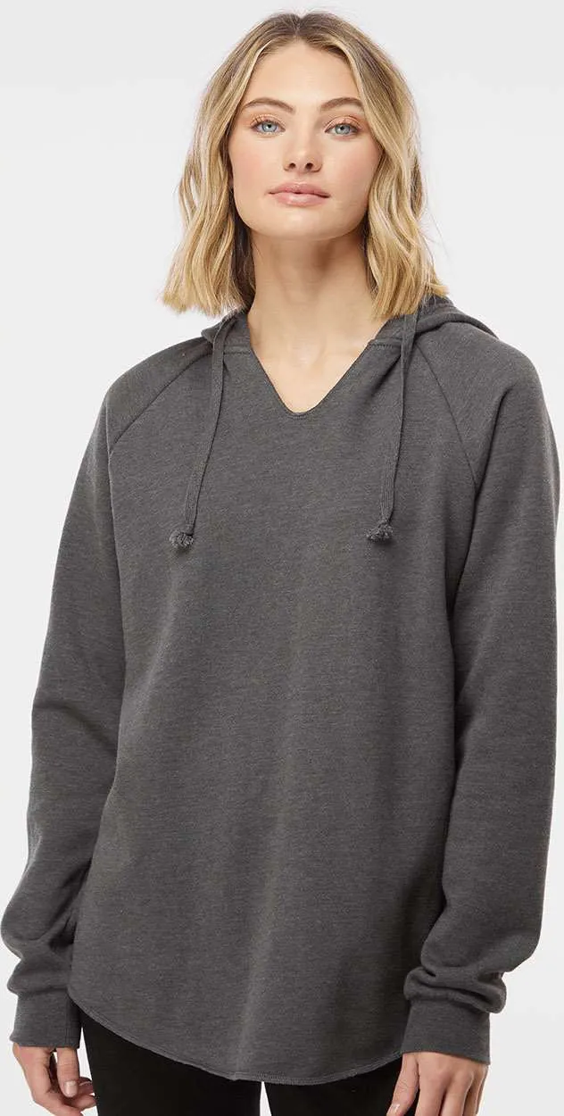 Independent Trading Co. Ladies Lightweight California Wave Wash Hooded Sweatshirt