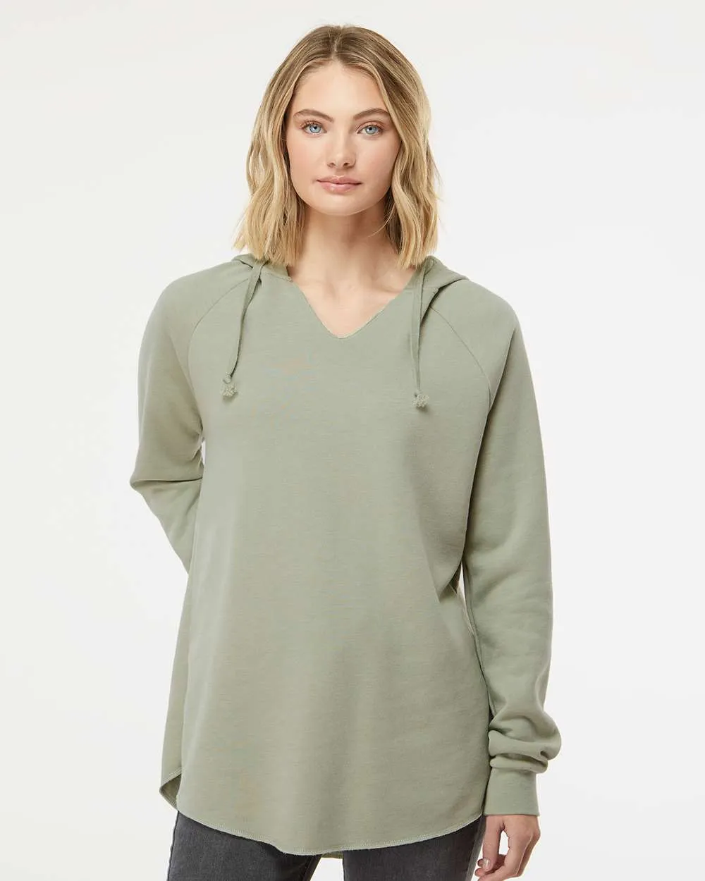 Independent Trading Co. Ladies Lightweight California Wave Wash Hooded Sweatshirt