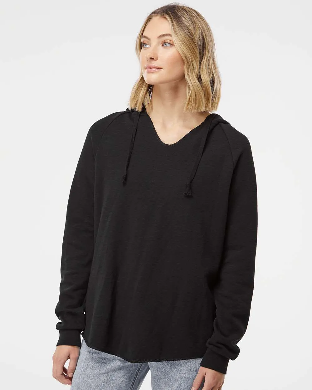 Independent Trading Co. Ladies Lightweight California Wave Wash Hooded Sweatshirt