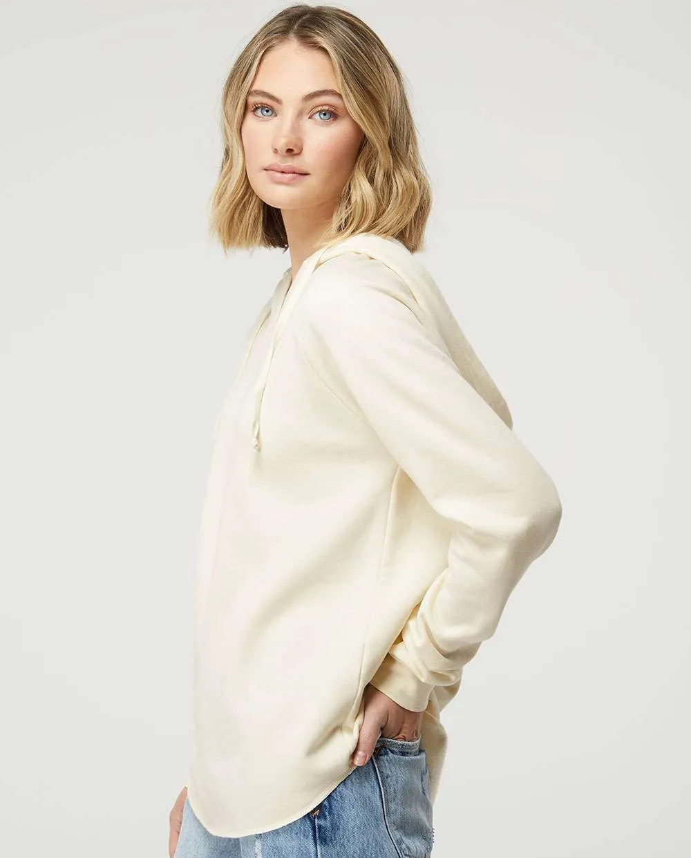 Independent Trading Co. Ladies Lightweight California Wave Wash Hooded Sweatshirt