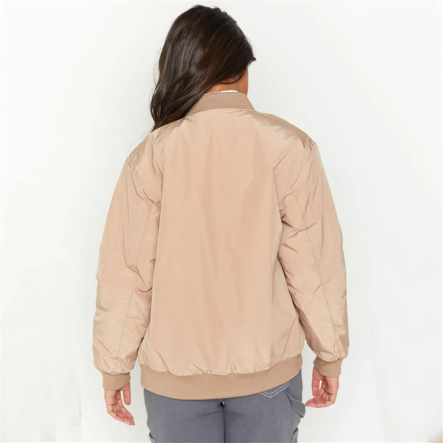 iTranyee Women's Vintage Varsity Jackets Retro Baseball Bomber Jackets Y2k Button Down Long Sleeve Oversized Coat Streetwear