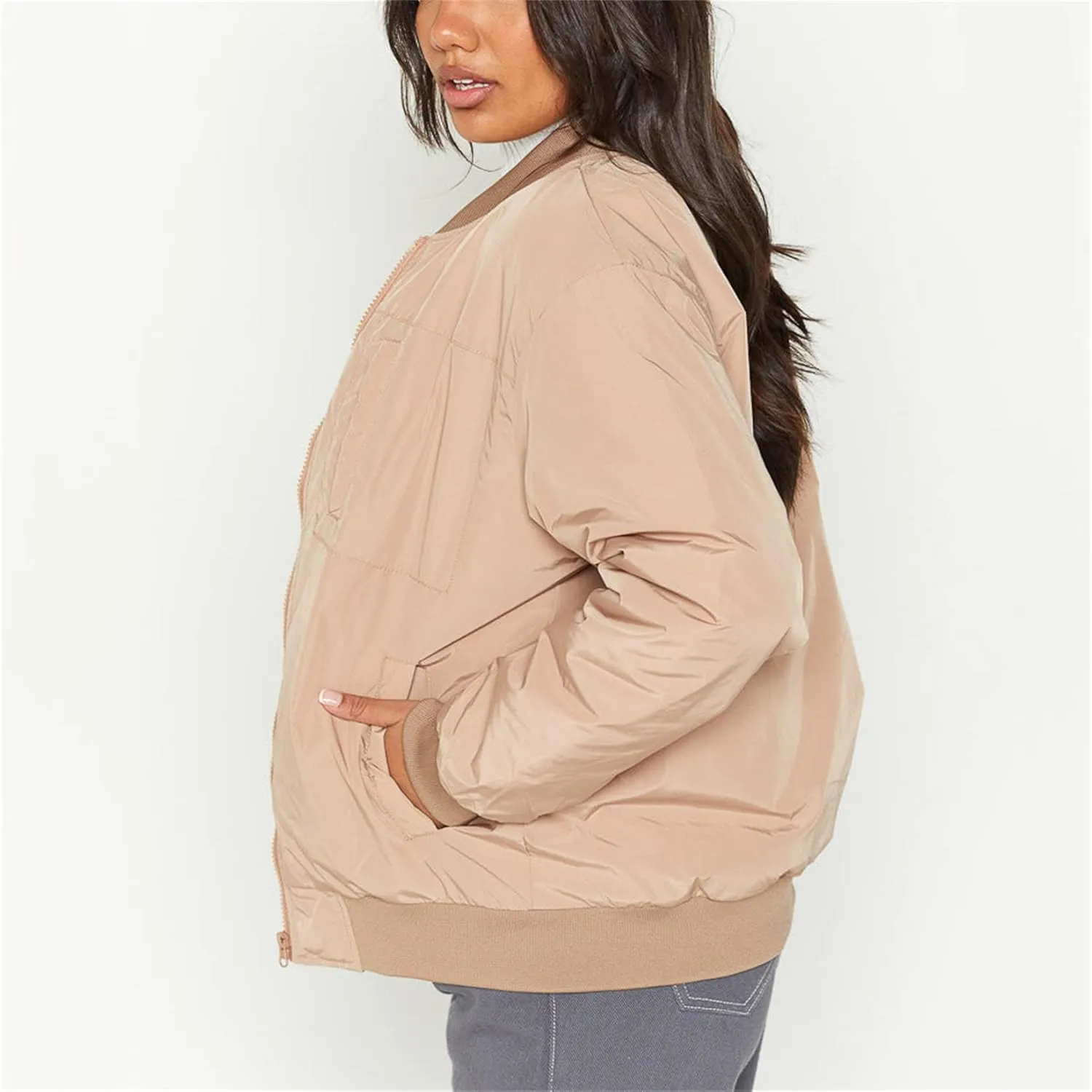 iTranyee Women's Vintage Varsity Jackets Retro Baseball Bomber Jackets Y2k Button Down Long Sleeve Oversized Coat Streetwear
