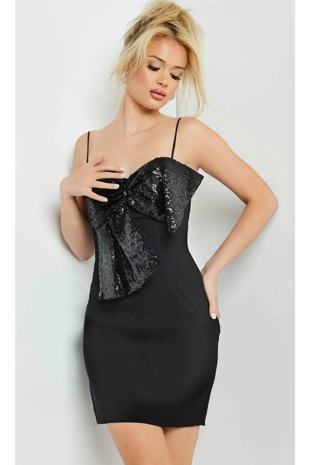 Jovani 25744 Cocktail Dress with Sequin Ornate Bow