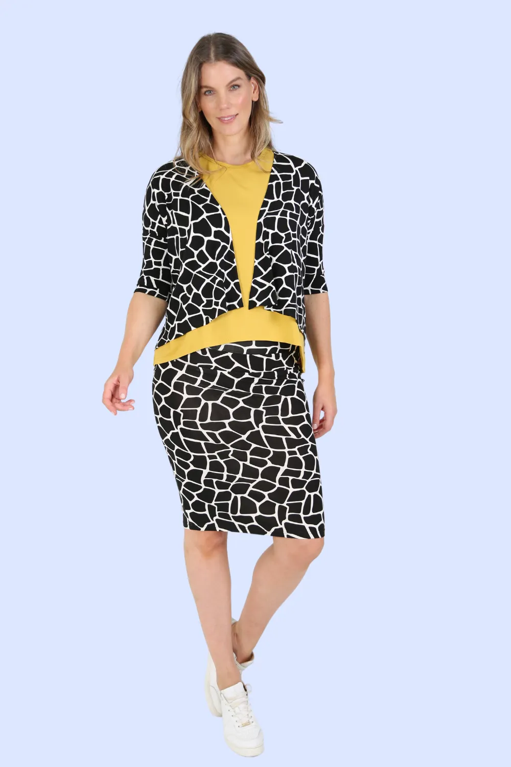 KIRA Bamboo Spot Print 3/4 Sleeve Cardigan