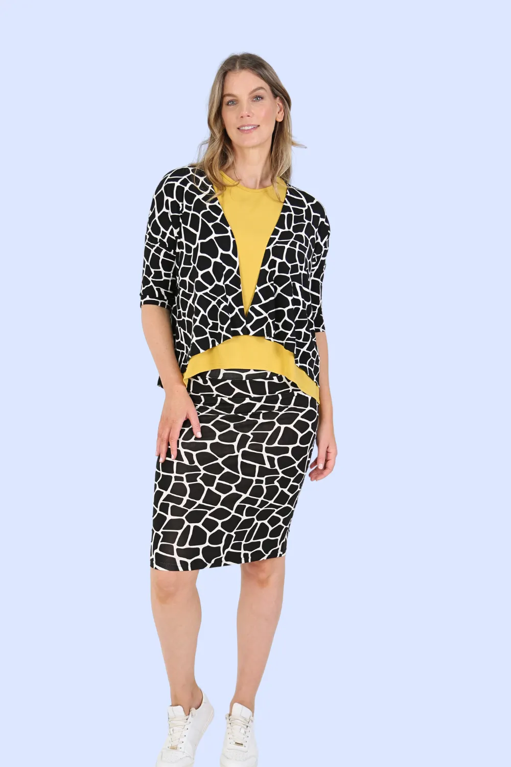KIRA Bamboo Spot Print 3/4 Sleeve Cardigan
