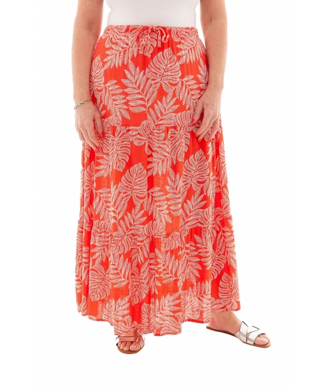 Leaf Tiered Maxi Skirt