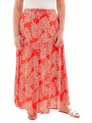 Leaf Tiered Maxi Skirt