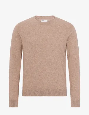 Light Merino Wool Crew - Honey Beige