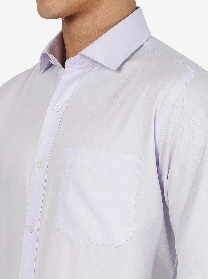 Light Purple Solid Slim Fit Formal Shirt | Greenfibre