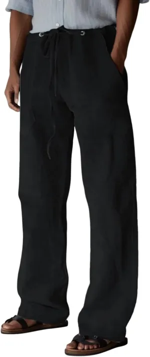 linen pants for men loose fit, yoga pants for men with pockets, Linen Pants for Men Loose Fit, Mens Casual Straight Legs Pants Elastic Waist Trousers Summer Yoga Beach Pants