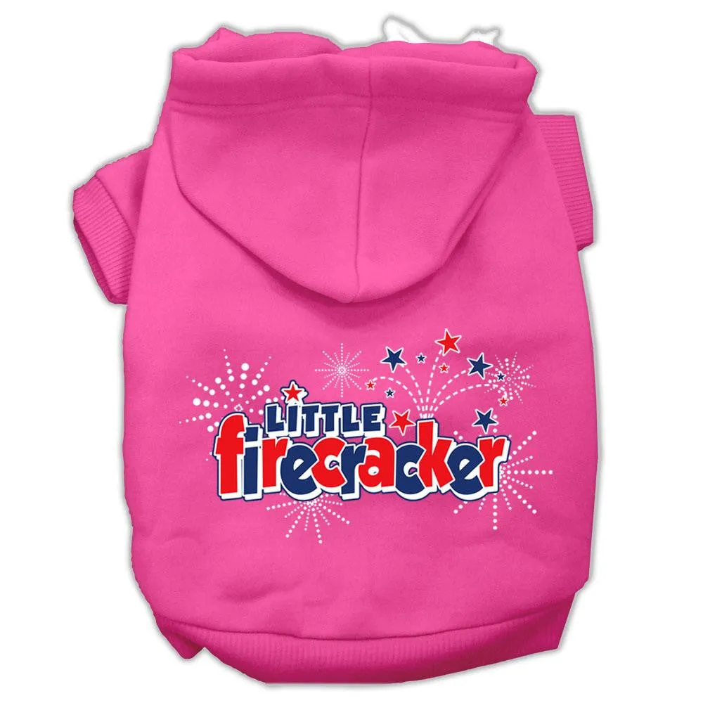 Little Firecracker Screen Print Pet Hoodies Bright Pink Size XXL (18)