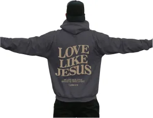 Love Like Jesus Hoodies for Men Christian Religious Sayings Pullover Sweater Trendy Bible Verse Fall Preppy Outfit
