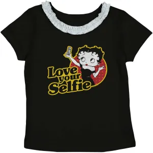 Love Your Selfie Toddler Ruffled Trim T-Shirt