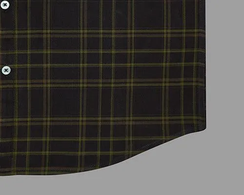 Men's 100% Cotton Plaid Checkered Full Sleeves Shirt (Wine)