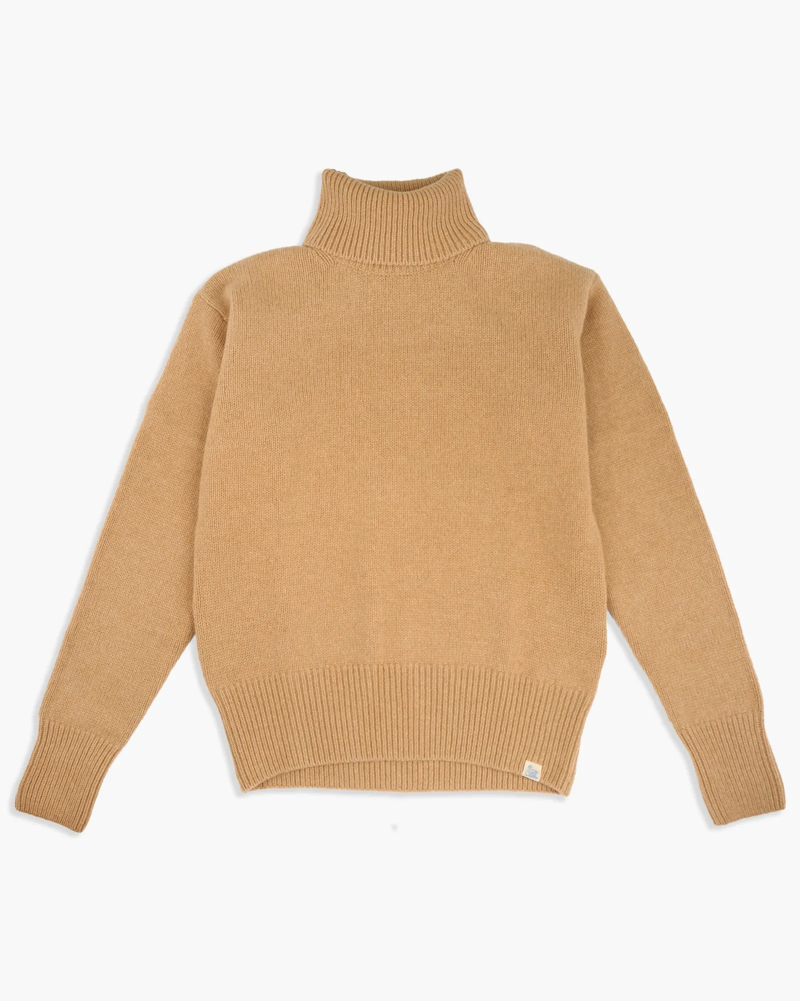 Merz B Schwanen Good Basics LOCT01 Merino Wool & Cashmere Relaxed Turtleneck Pullover - Toffee