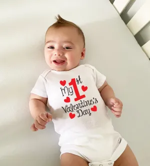 My First Valentine's Day Onesie for Baby Boy or Girl - 1st Valentines Shirt