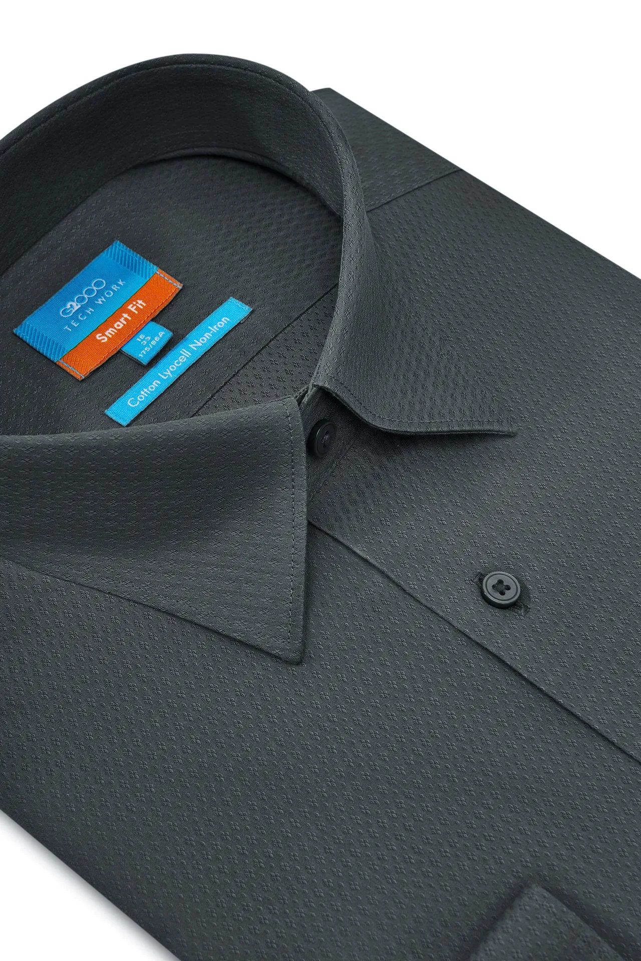 Non-Iron Super Soft Lyocell Blend Textured Shirt in Smart Fit with Chest Pocket