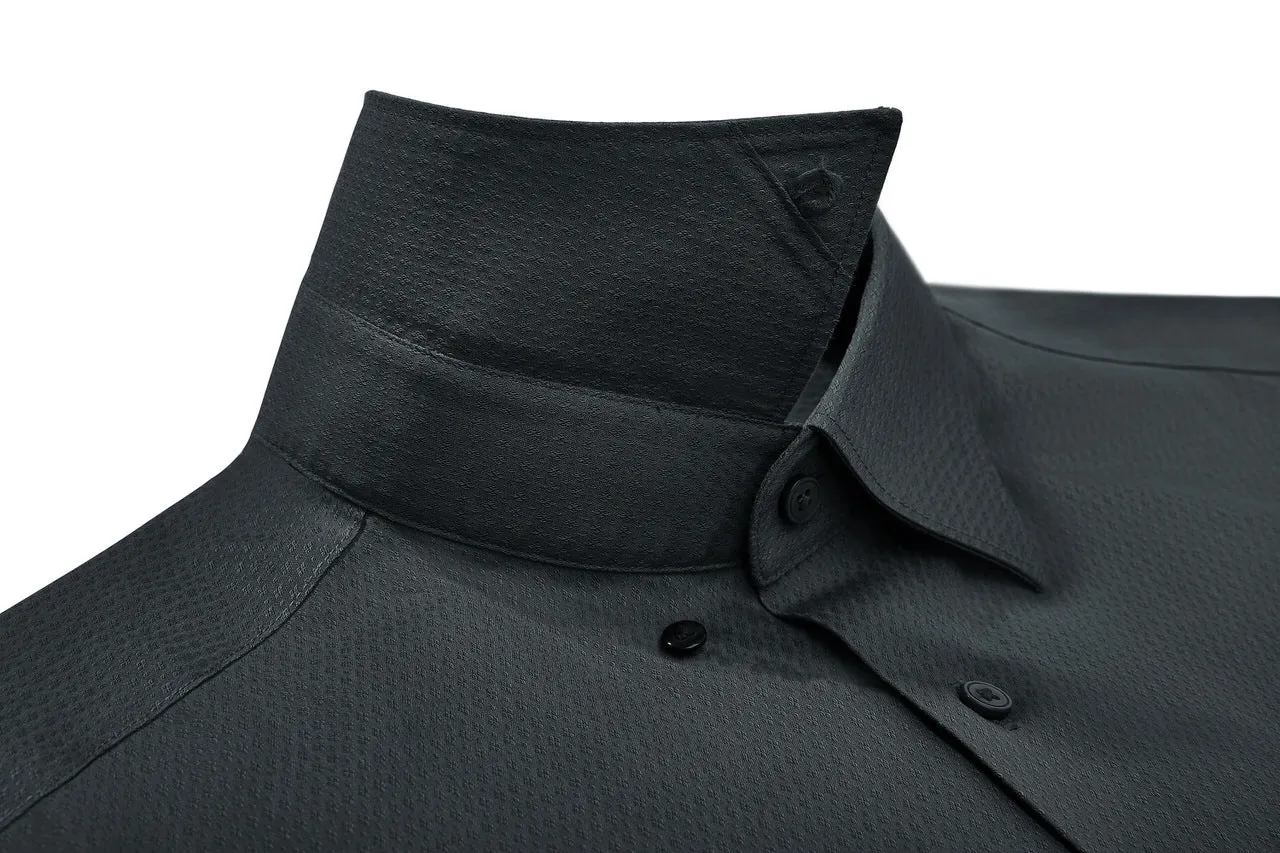 Non-Iron Super Soft Lyocell Blend Textured Shirt in Smart Fit with Chest Pocket