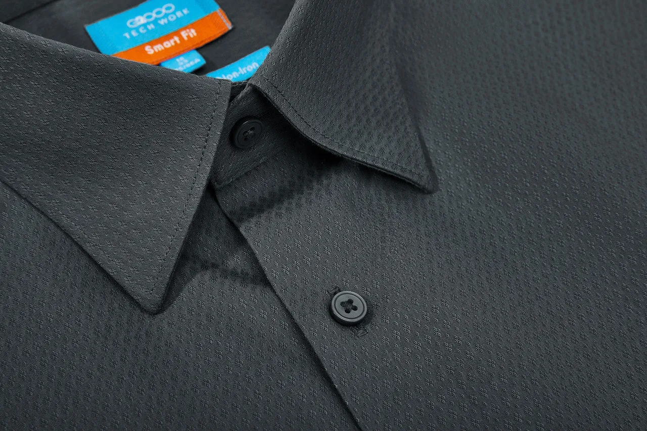 Non-Iron Super Soft Lyocell Blend Textured Shirt in Smart Fit with Chest Pocket
