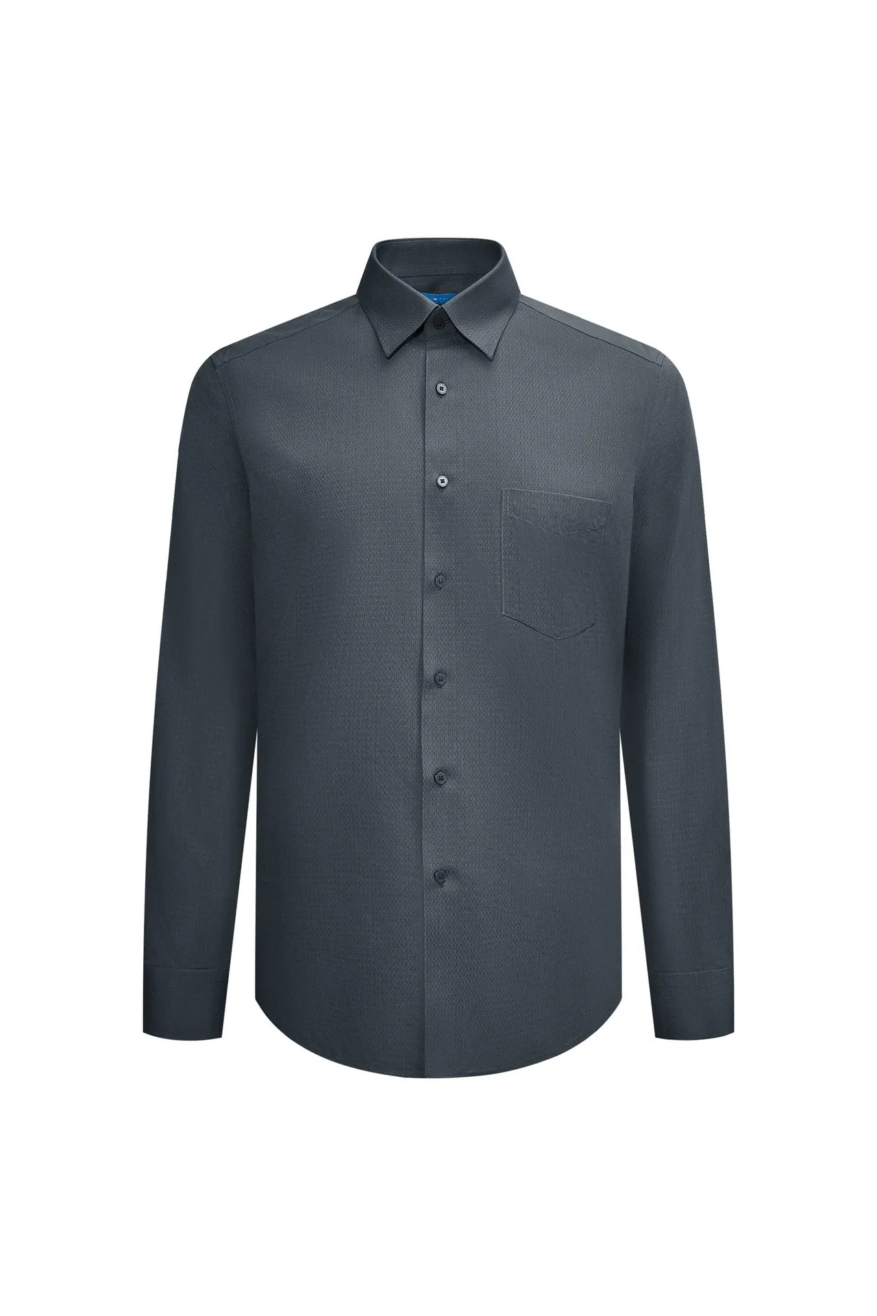 Non-Iron Super Soft Lyocell Blend Textured Shirt in Smart Fit with Chest Pocket
