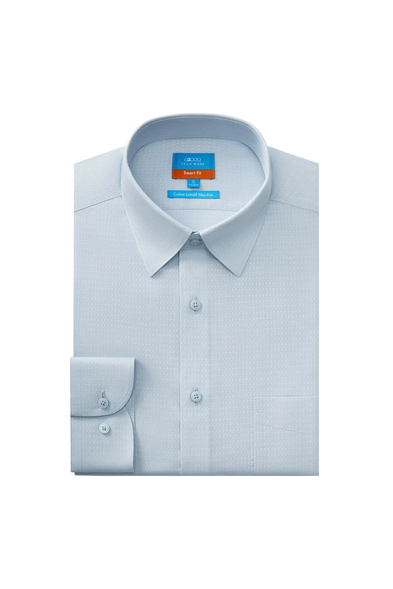 Non-Iron Super Soft Lyocell Blend Textured Shirt in Smart Fit with Chest Pocket