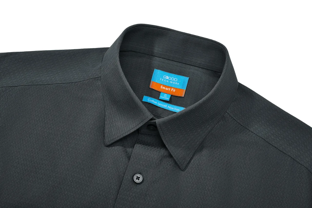 Non-Iron Super Soft Lyocell Blend Textured Shirt in Smart Fit with Chest Pocket
