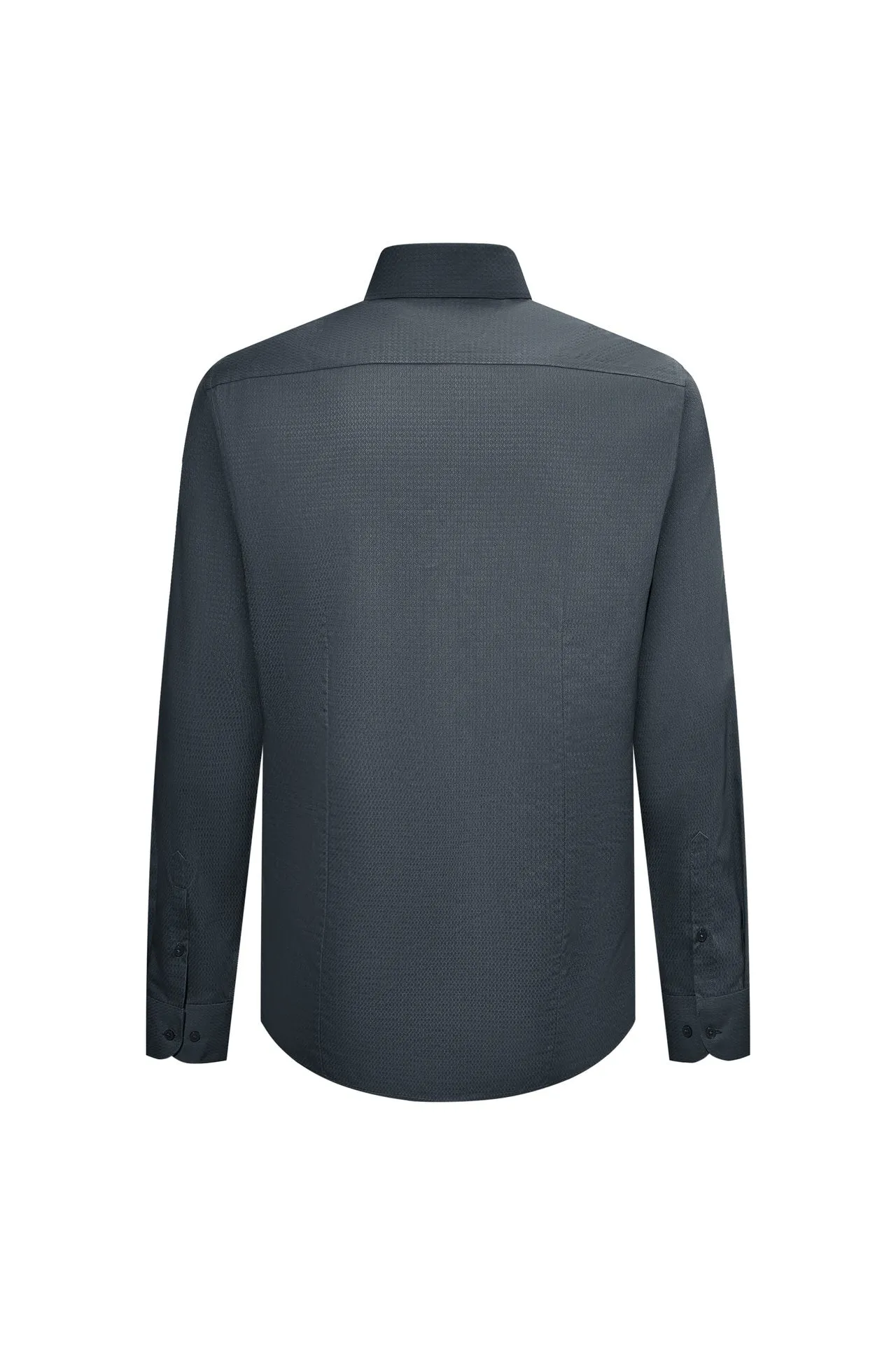 Non-Iron Super Soft Lyocell Blend Textured Shirt in Smart Fit with Chest Pocket