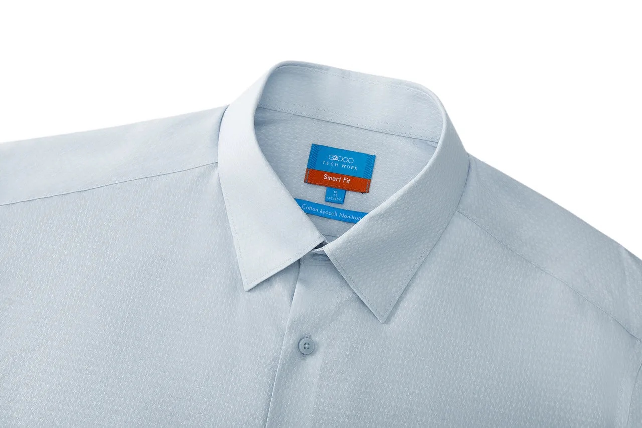 Non-Iron Super Soft Lyocell Blend Textured Shirt in Smart Fit with Chest Pocket