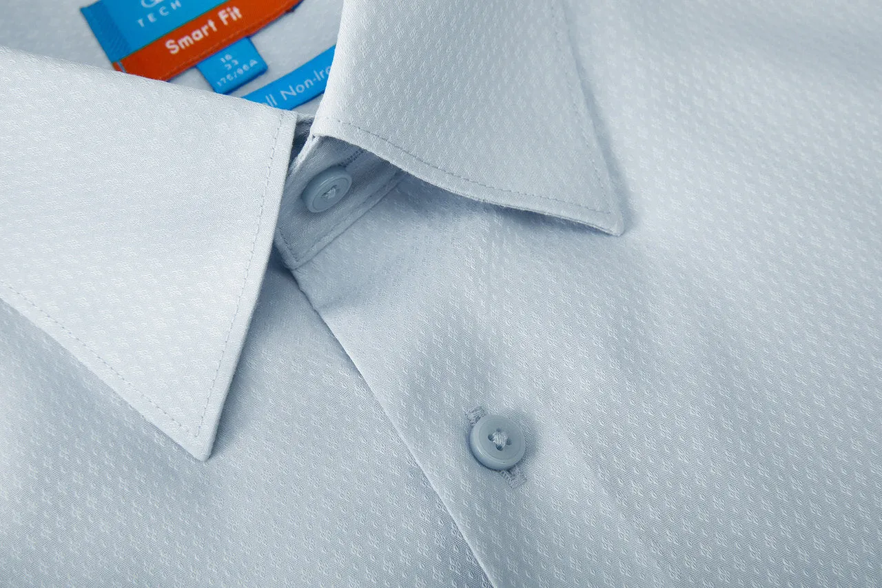 Non-Iron Super Soft Lyocell Blend Textured Shirt in Smart Fit with Chest Pocket