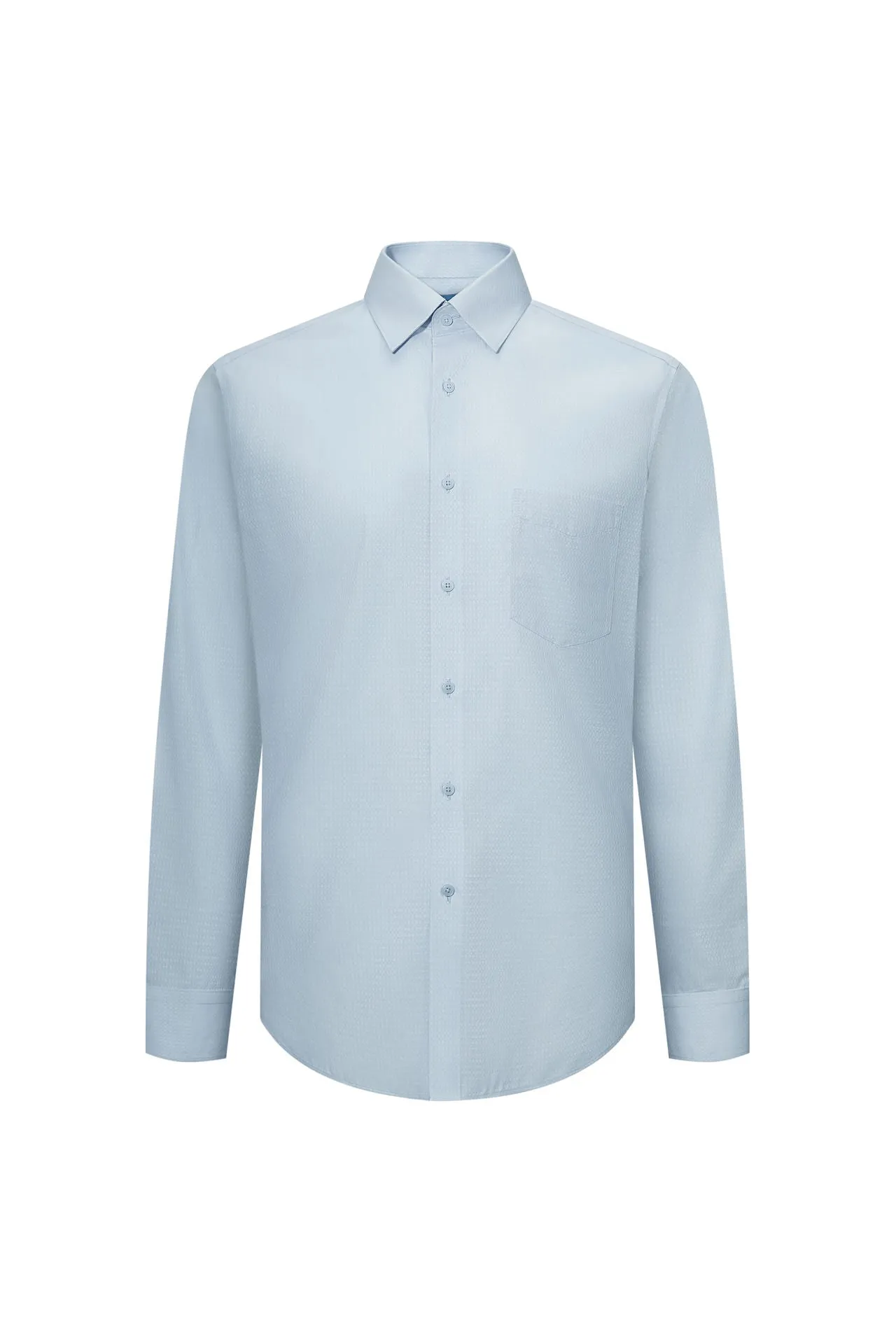 Non-Iron Super Soft Lyocell Blend Textured Shirt in Smart Fit with Chest Pocket