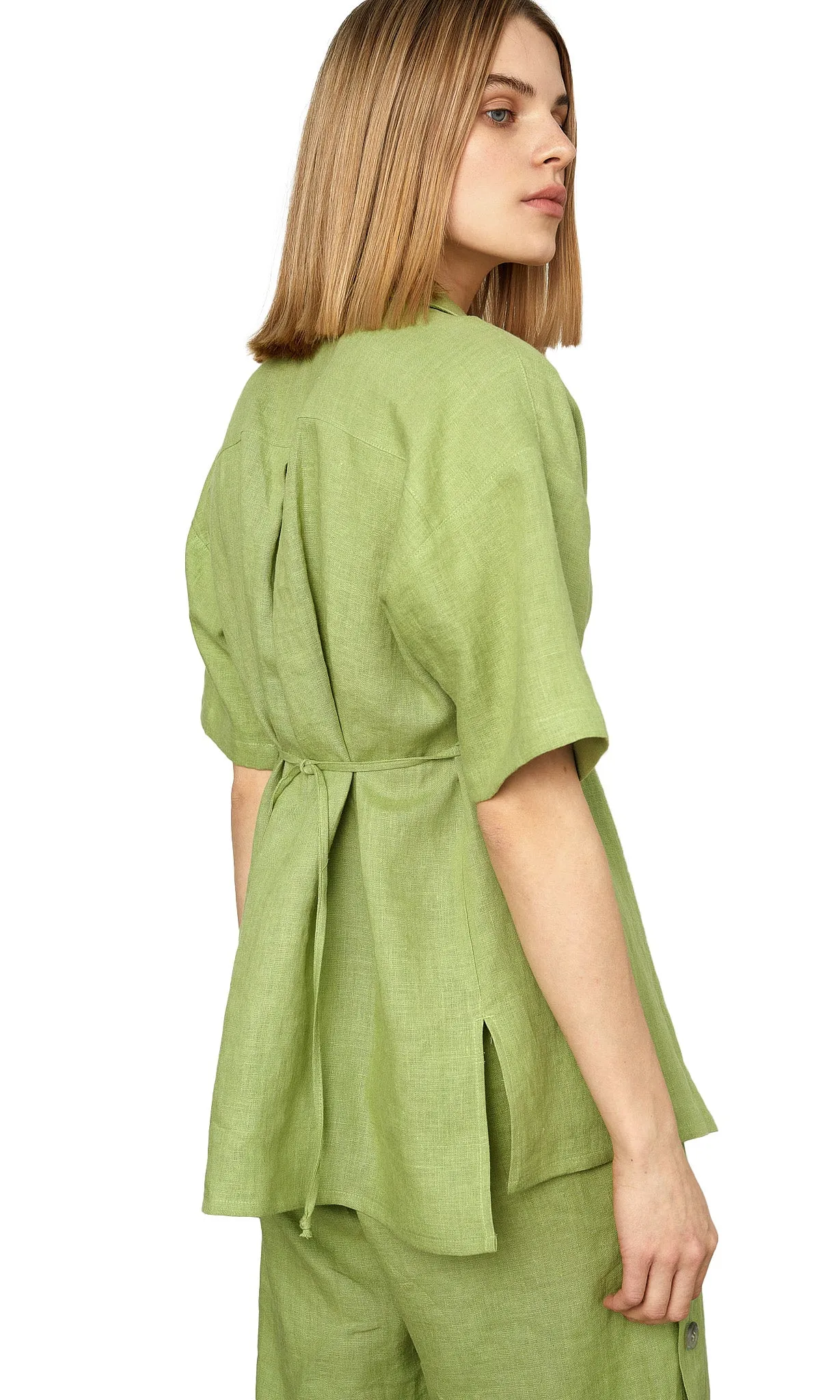 OVERSIZED GREEN LINEN SHIRT