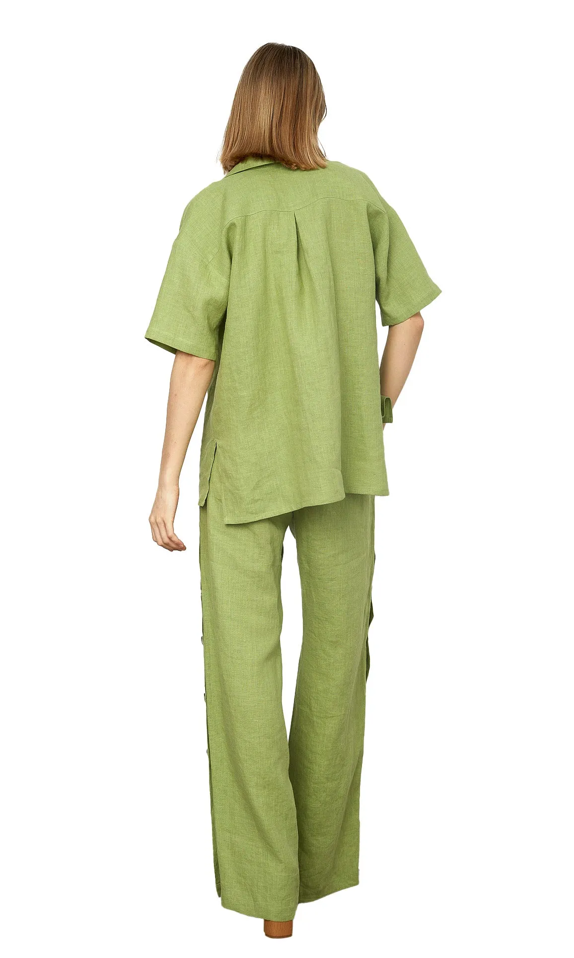 OVERSIZED GREEN LINEN SHIRT