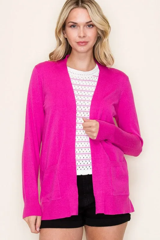 Pink Everyday Pocket Cardigan