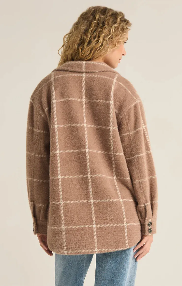 Plaid Tucker Jacket - Heather Taupe