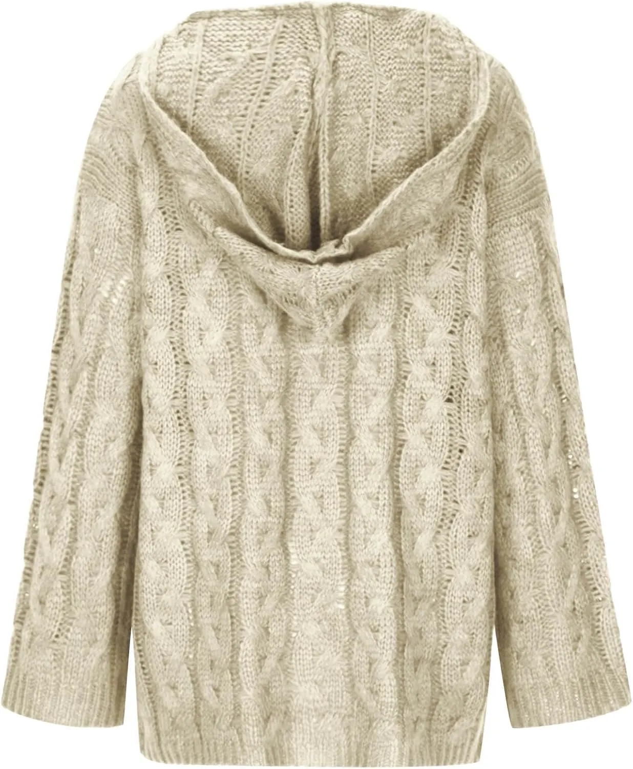Plus Size Sweater for Women Hooded Fashion Cable Knit Sweatshirt Long Sleeve Oversized Knitwear Top Crewneck Hoodies